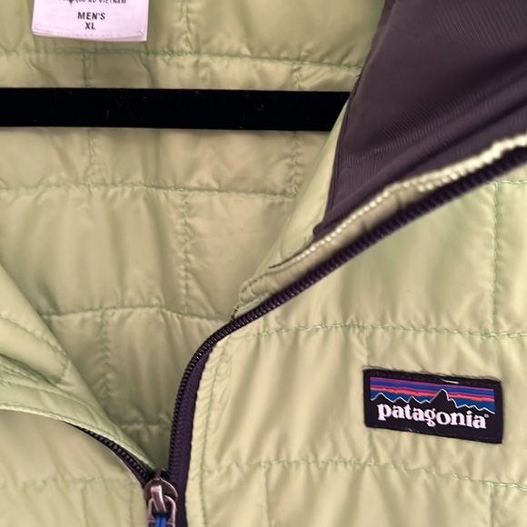 PATAGONIA Nano Puff Hybrid Polartec Primaloft Jacket Zip Men's XL Green Navy - Picture 4 of 5